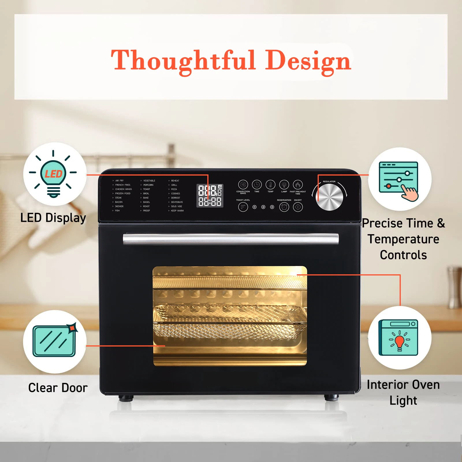 Free Standing Commercial Electric Baking Oven Air OEM Cheap Wholesale Air Fryer Oven for Bread and Cake Baking Air Fryer Oven