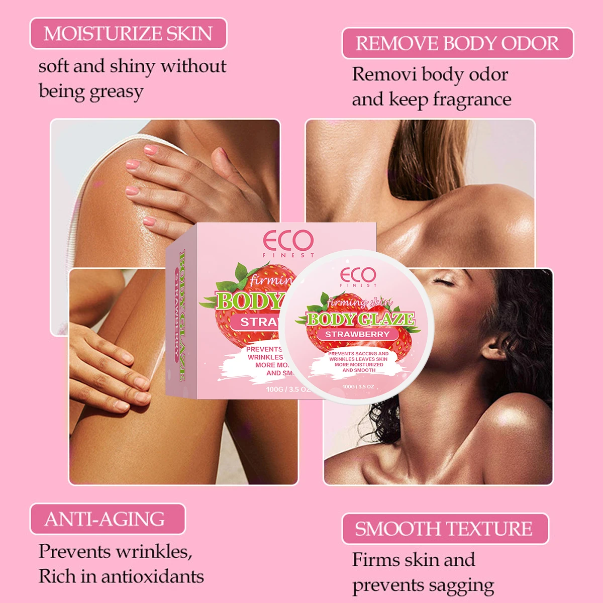 Deeply Hydrating, Non-Greasy Strawberry Body Glaze Body Butter for Women with Mesmerizing Fragrance -281475
