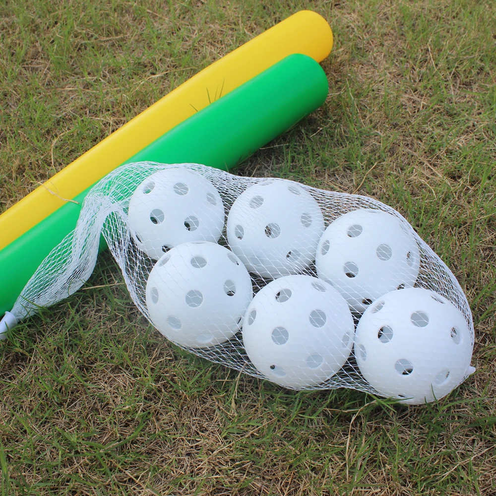 12 Pcs/Pack Airflow Pickleball Ball 40/26 Holes Batting Practice Ball Golf Balls Soft Training Baseball Softball with Mesh Bag