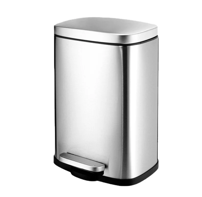 Wholesale Kitchen Food Waste Bins Stainless Steel Easy Cleaning Garbage Bin Lid Waste For Hotel Room Trash Can