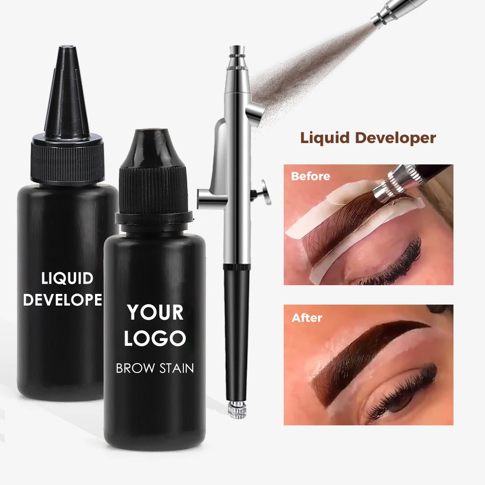 private label henna free plant based eyebrow stain liquid hybrid brow stain lash tint