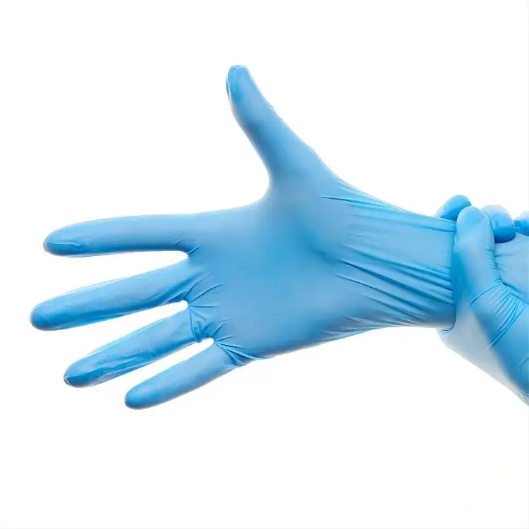 GMC Wholesale Light Blue Pure Nitrile Gloves Powder Free Examination Disposable  Nitrile Gloves Latex Free