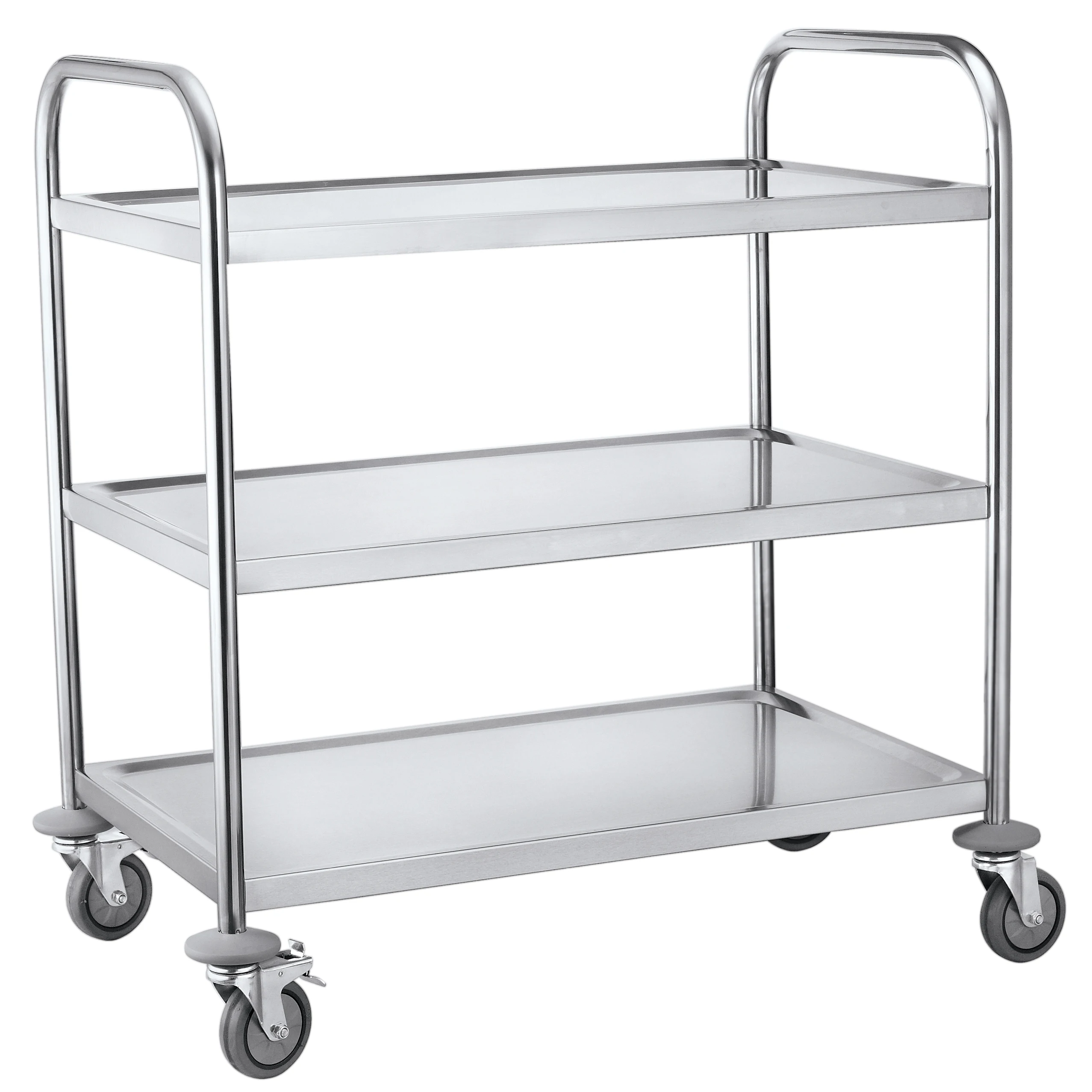 
Golden Ware 3 Tiers Stainless Steel Food Service Trolley Cart with Wheels 
