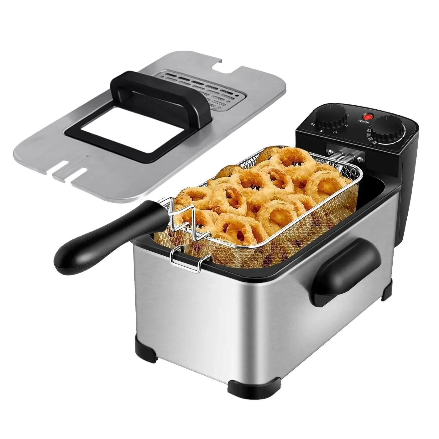 Commercial electric 2000W 3L with timer portable stainless steel electric oil deep fat fryers for fried chicken home chips
