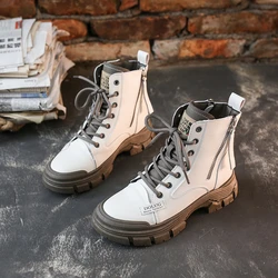 2022 Amazon  Popular Style Cowboy Boots Cool Young Girl Shoes PU Upper With Warm Fur Lining Front Zip Boots