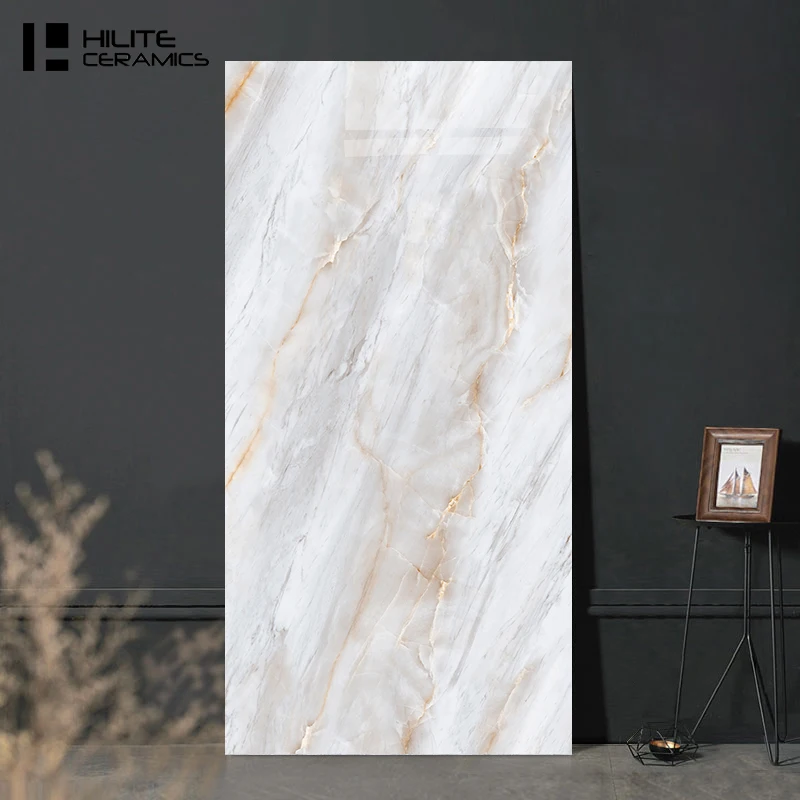 High Gloss Lixury Calacata Gold Marble Look Porcelain Floor Tiles