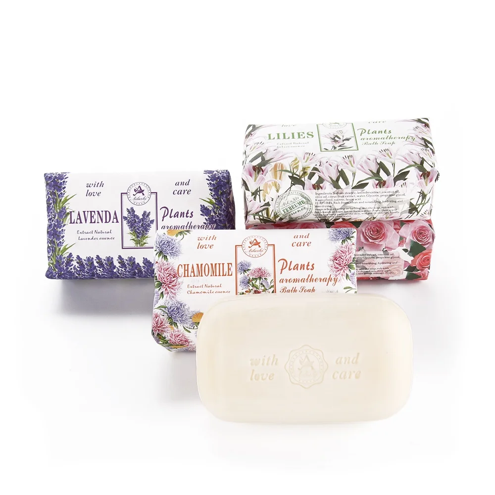 
Promotion wholesale silky cool skin whitening lavender olive oil hand washing bath soap 