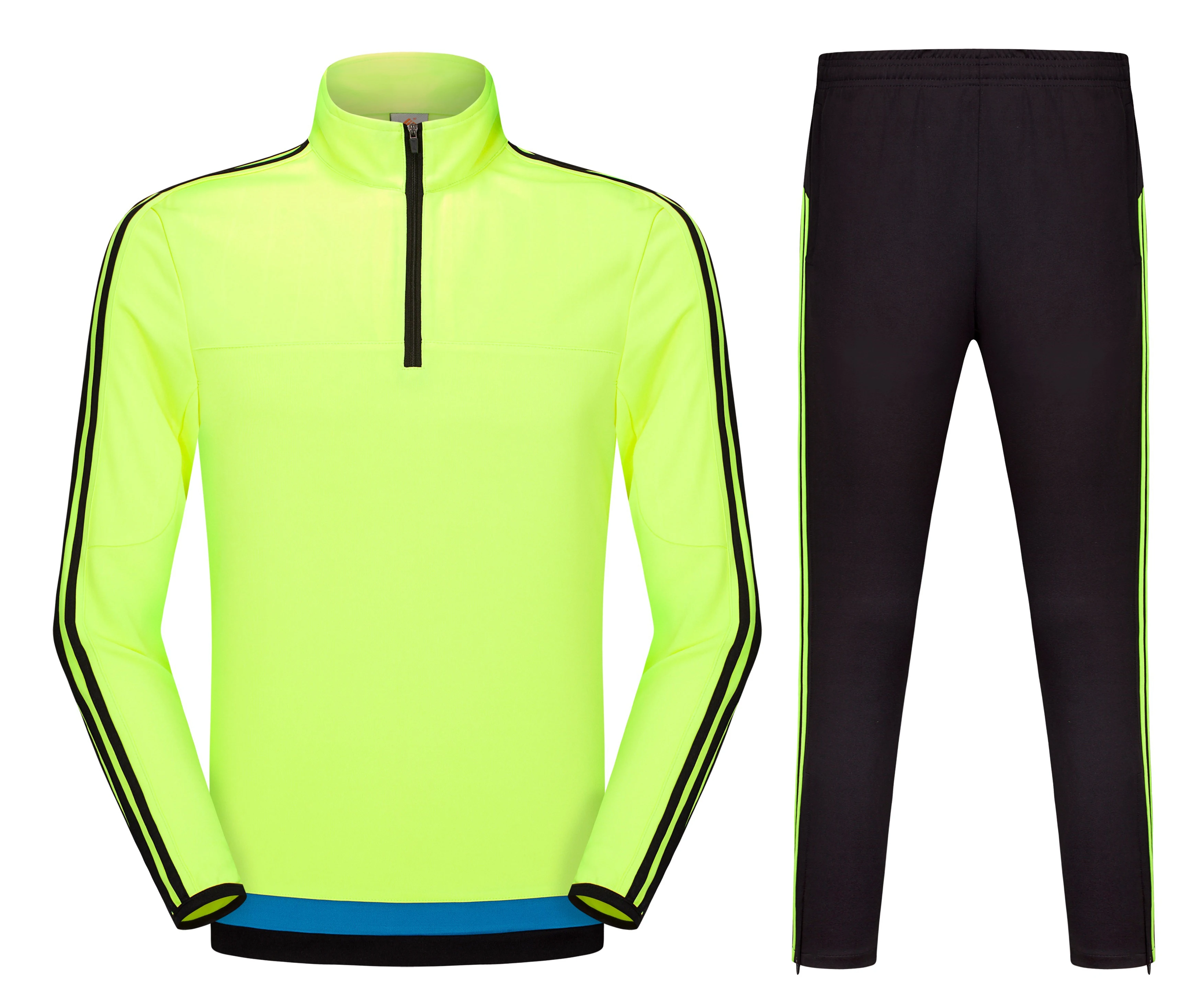 new fashion design winter half zipper stripe design fitness jogger suit tracksuits