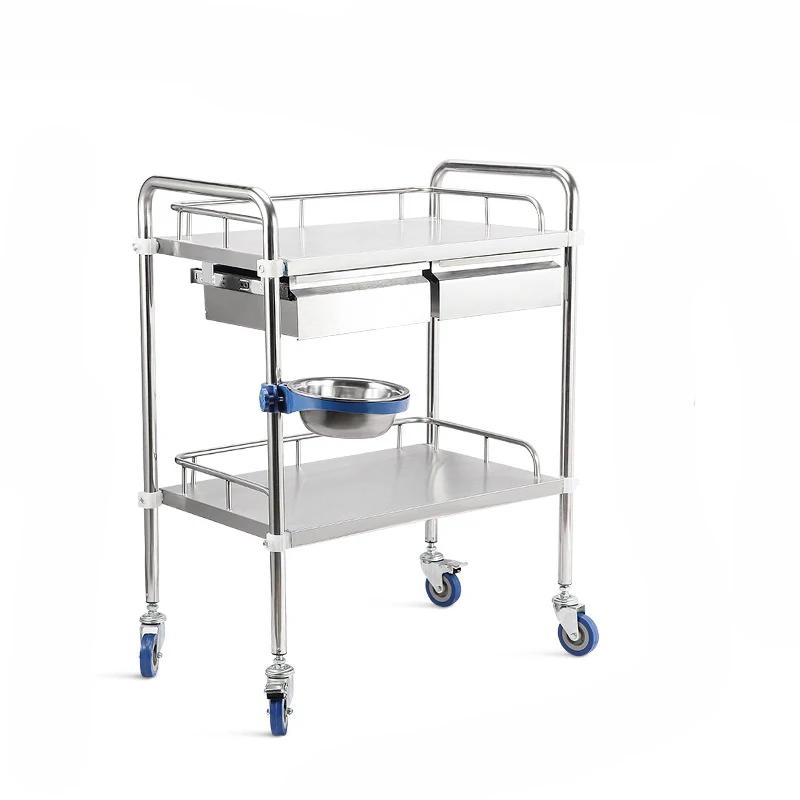 Trolley Cart  Medical Stainless Steel Mobile Medical Trolley