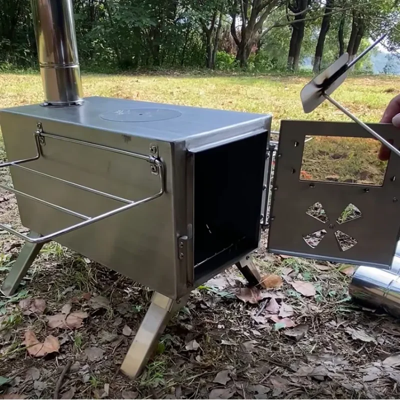 Rison Tent Wood Burning Stoves Portable With Chimney Pipes Portable Camping Wood Stove Titanium Tent Wood Stove Camping