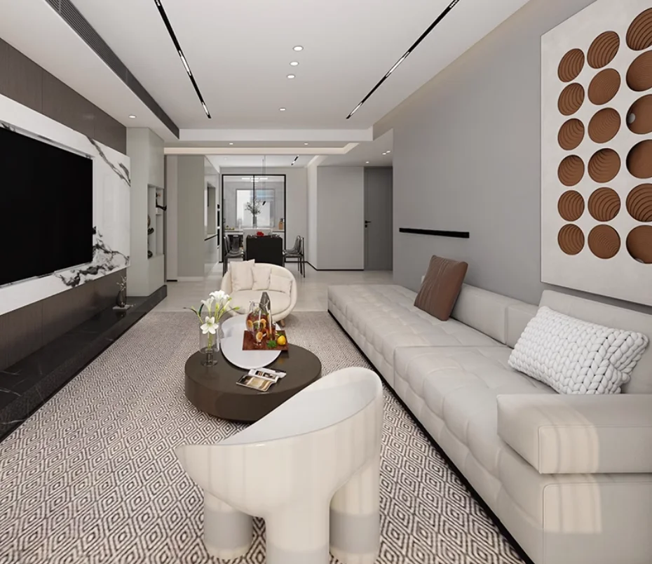 Customized  Living Room Standing Tv Set  Design for Light Luxury TV Cabinets Problem Solving