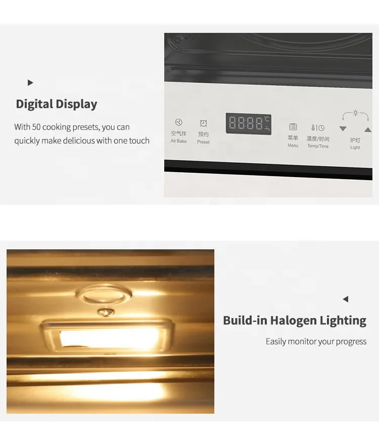 Smart Kitchen Appliances 20L Steam Air fryer oven Electric Steam Air Fryer Toaster Oven with Digital Display