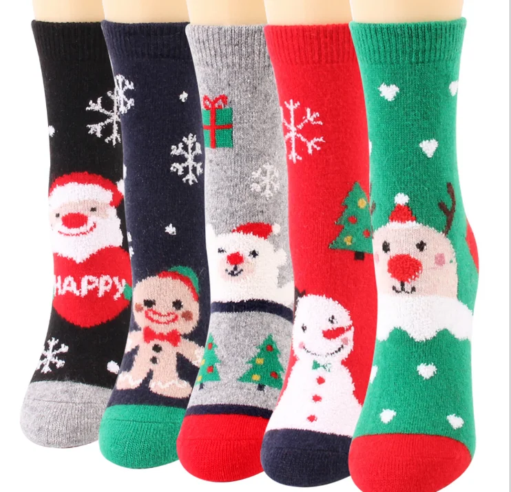 Winter Sleep Bed Floor Home Fluffy Coral velvet fuzzy Christmas socks