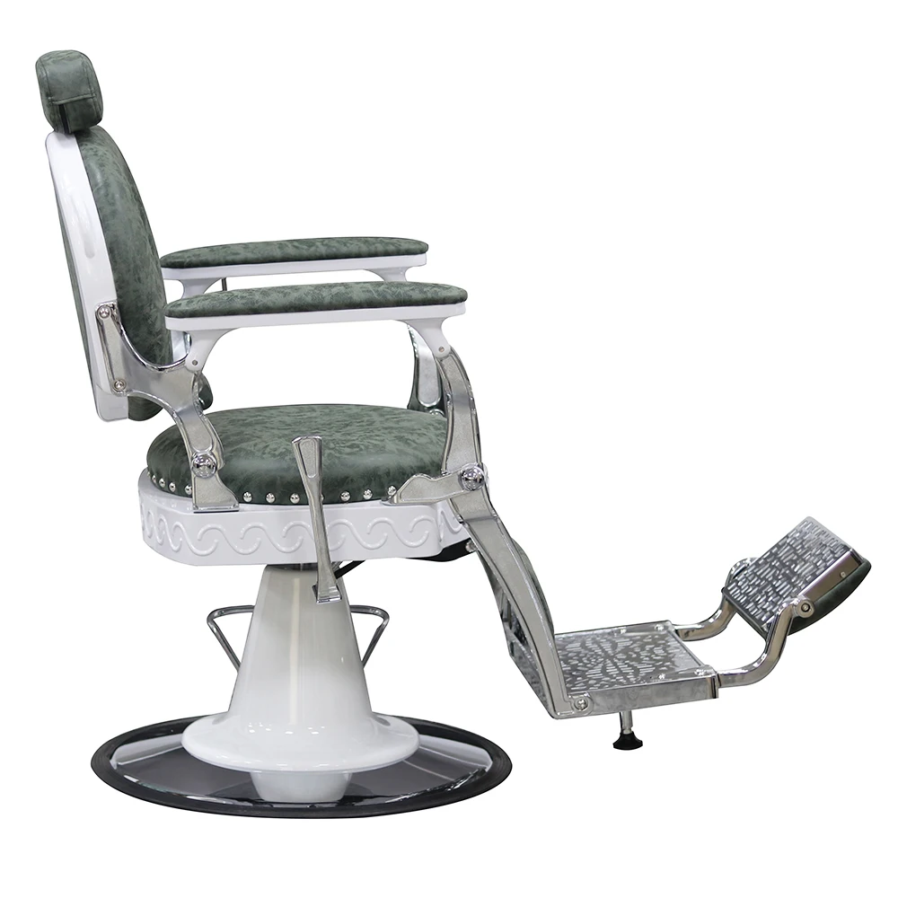 Heavy Duty reclining Salon Equipment Chrome Round Base saloon furniture hydraulic Pump barber chair for Wholesale