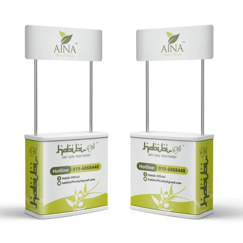 High Quality plastic Super Market Promotion Counter table market stand table for event and trade tabla de ventas pp