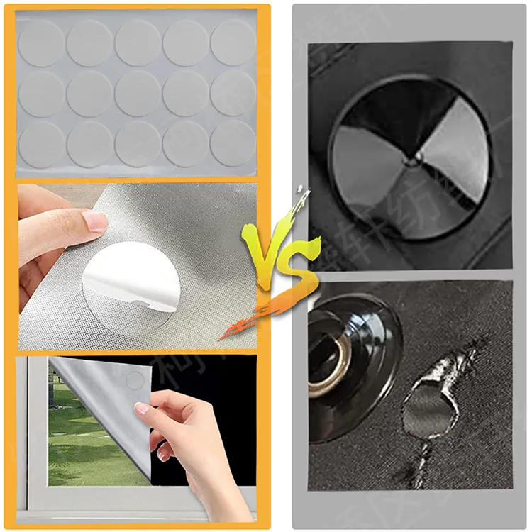 100% Blackout home hotel travel office living room bedroom logo custom DIY cut window shade blind portable blackout curtain