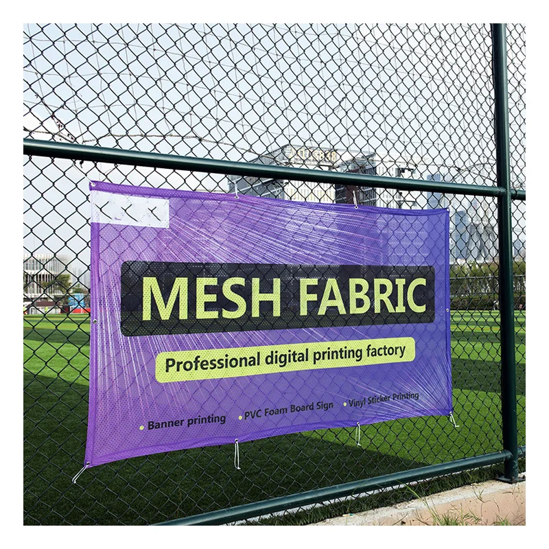 Custom Full Color PVC Outdoor Hanging Wall Sport Event Advertising Vinyl Banner with Double Sided Printing Mesh Fence Banner