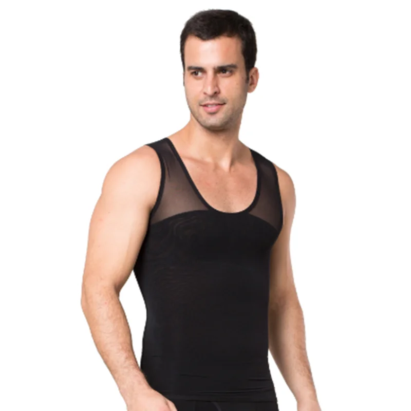 Men Slimming Body Shaper Vest - Posture Corrector, Tummy Control, and Compression Chest Corset