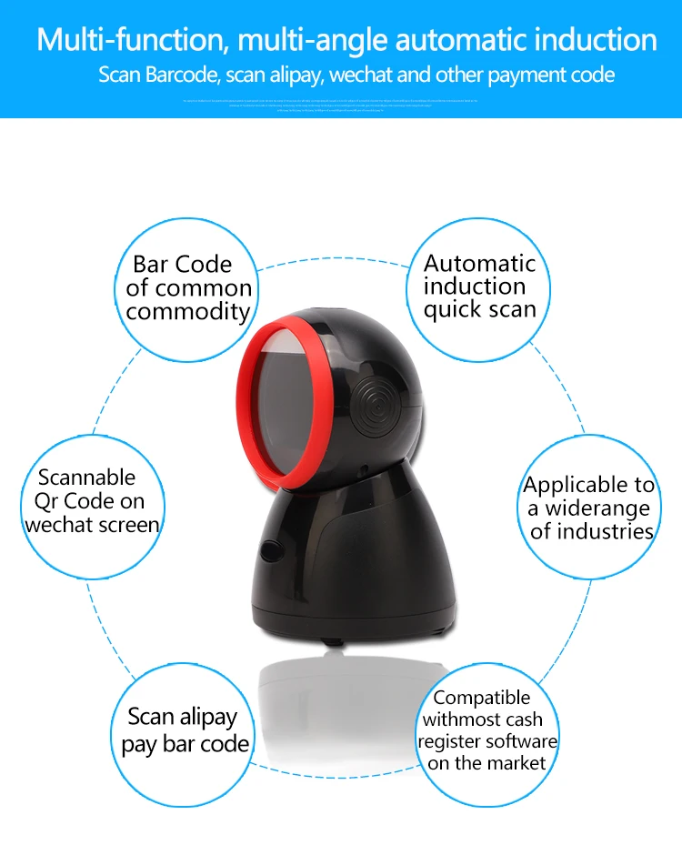 Desktop barcode scanner 1D 2D QR code automatic Price Lector Bar Code  scanning can be customised supermarket OEM ODM