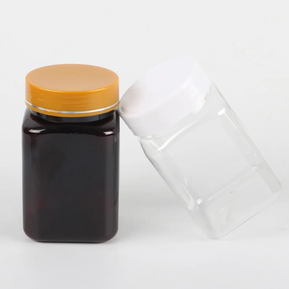 One pound honey bottle reusable plastic oil tank with lid salad dressing container household kitchen condiment dispenser