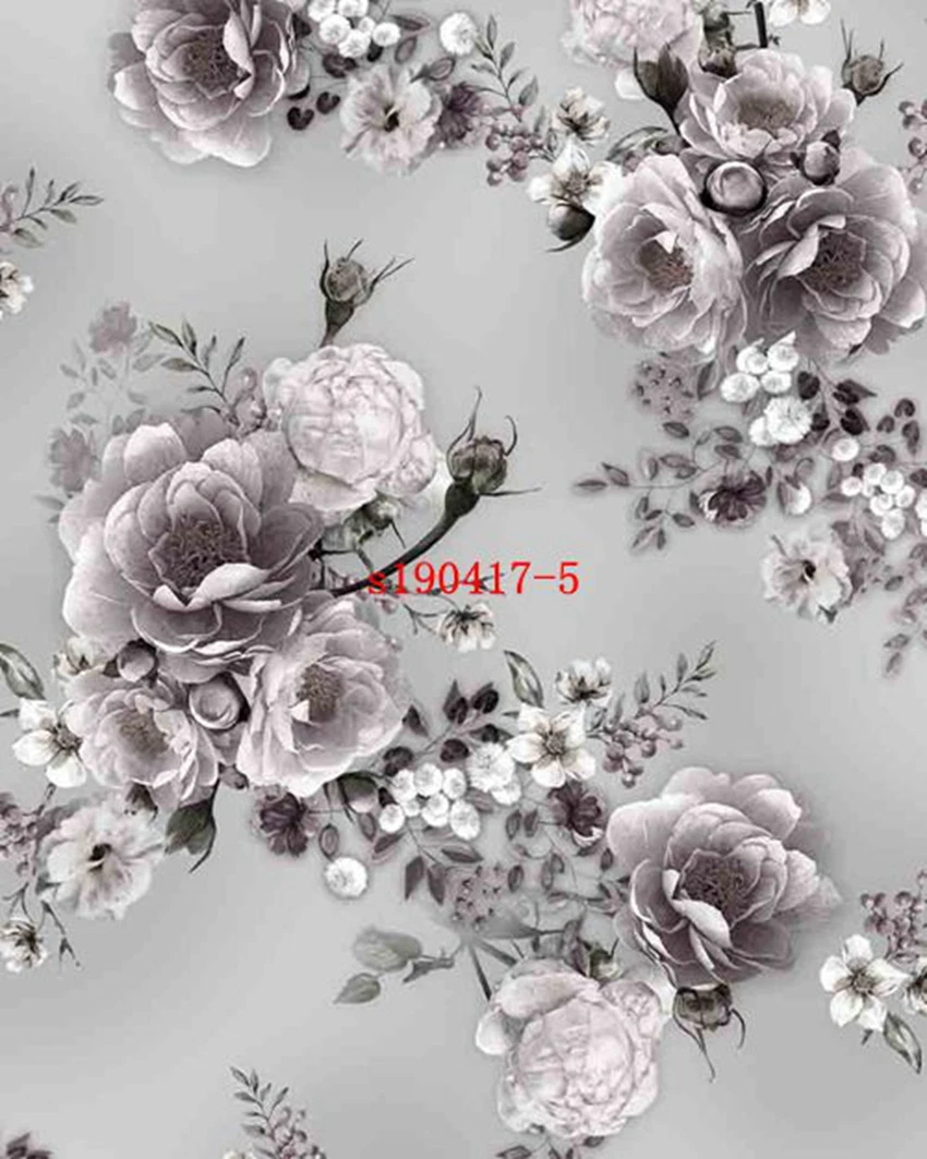 polyester 75D soft crepe chiffon custom flower design styles digital printing for lady wedding dress fabric