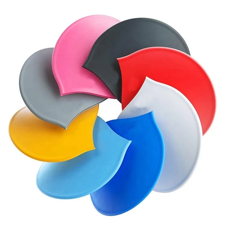 100% Adults Waterproof Silicone Swim Caps Custom Latex Silicone Swim Caps