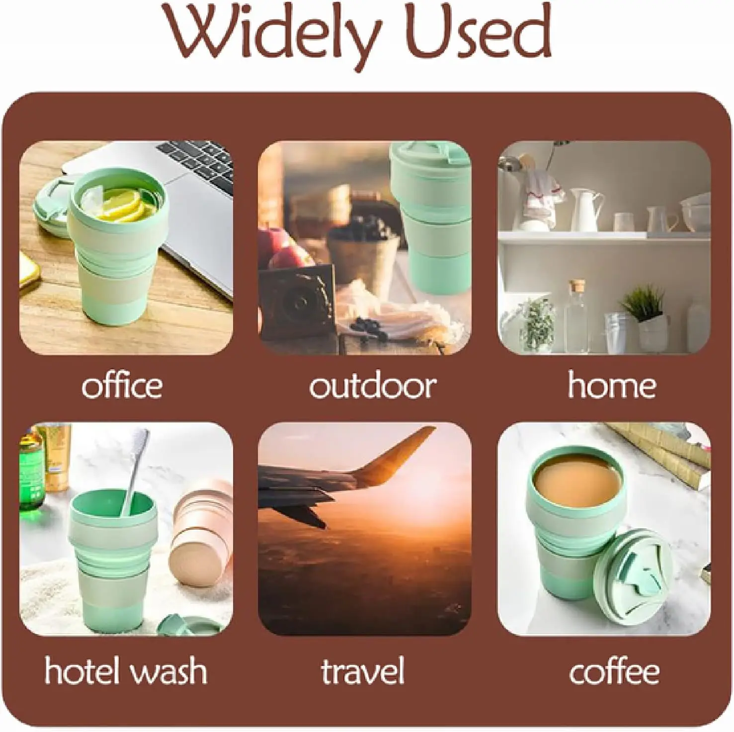 silicone collapsible coffee mug Food Grade Silicone Portable Folding Travel Cup Sport Bottle with Lids for Kids Adults