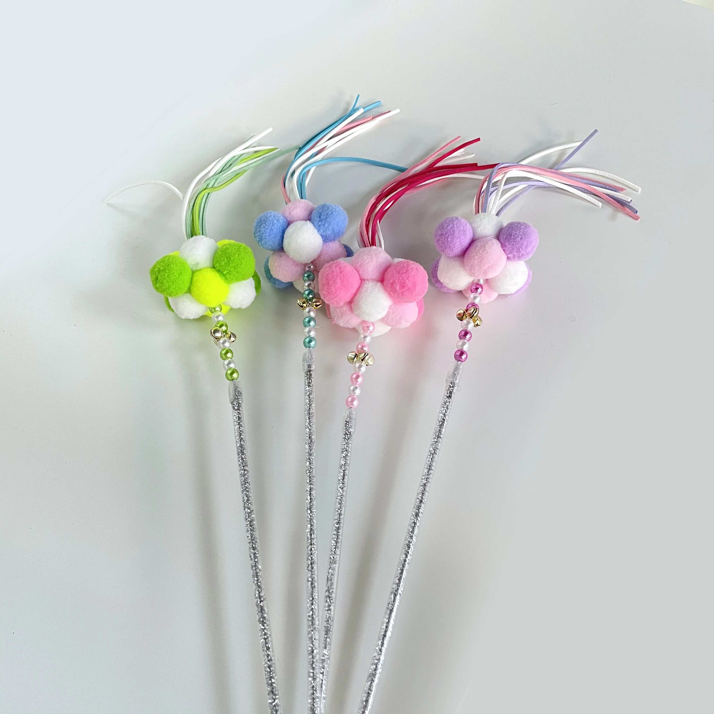 
Wholesale Custom Safety Toy Colorful Cat Funny Cat Stick Toy 