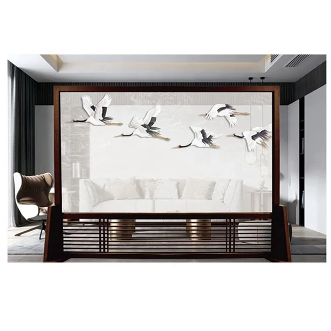 
Bamboo landscape painting Chinese screen porch double sided embroidery room dividers 