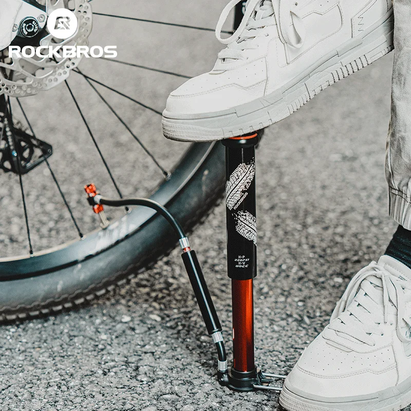 ROCKBROS Lightweight Mini Bicycle Air Pump Hand Pump for Basketball Motorcycle Multifunctional Mini Bicycle Stand Foot Pump