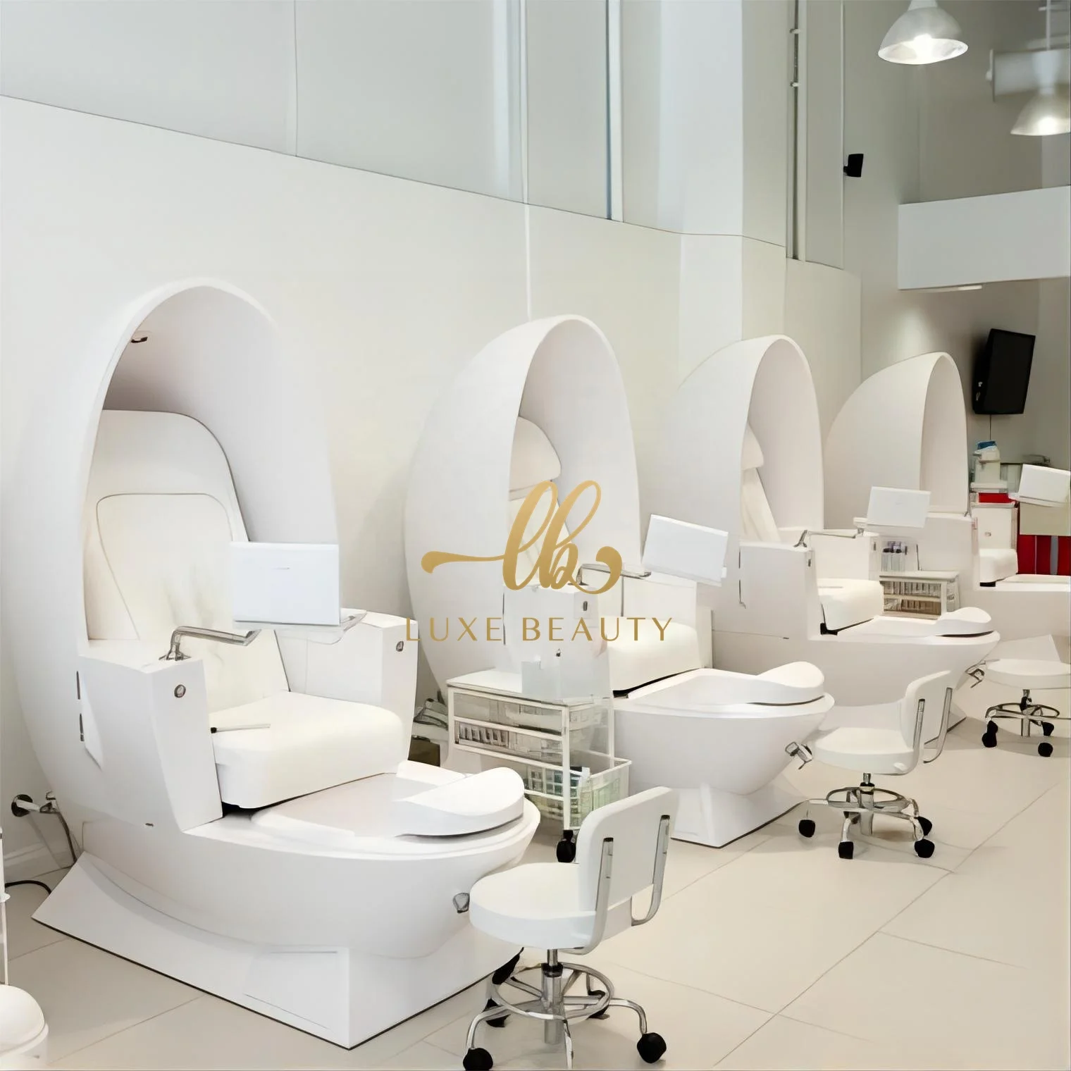 egg shaped luxury simple relaxation reclining foot bath pedicure spa chairs arm head massage with whirlpool tub pedicure chair