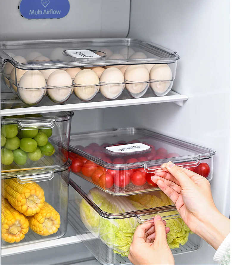 Promotional Price Household Clutter Sorting Tool Transparent Acrylic Storage Box Refrigerator Food Storage Box