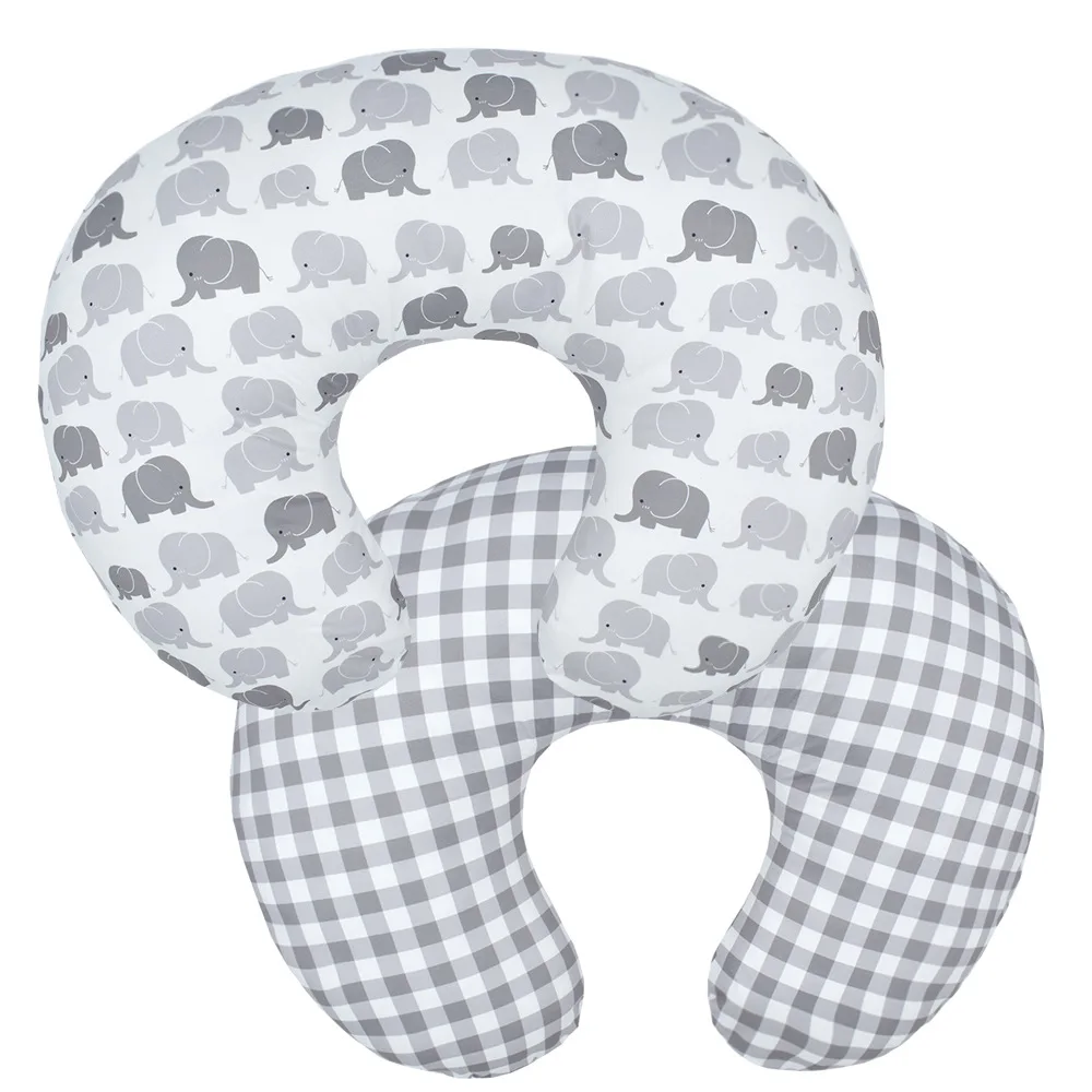 High Quality Eco-Friendly Twin Breastfeeding Nursing Pillow Cover 100% Cotton Cute Pattern Everyday Use