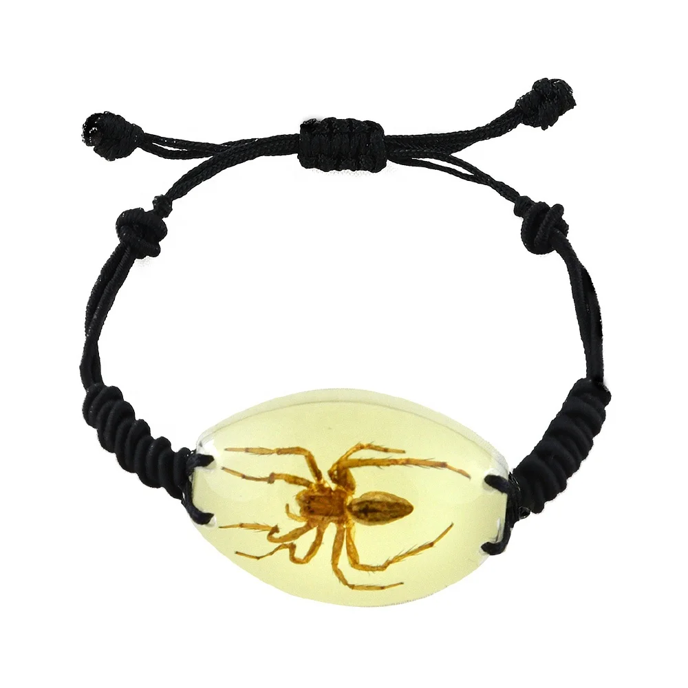 real Spider insects bracelet resin luminous personalized wholesale in bulk kids children Halloween Birthday small return gifts