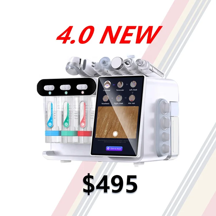 NewFace 2023 NEW 8 IN 1 Micro Bubble Facial Skin Analysis Hidro Oxygen Jet Hydra 7 IN 1Spa Beauty Face Hydradermabrasion Machine
