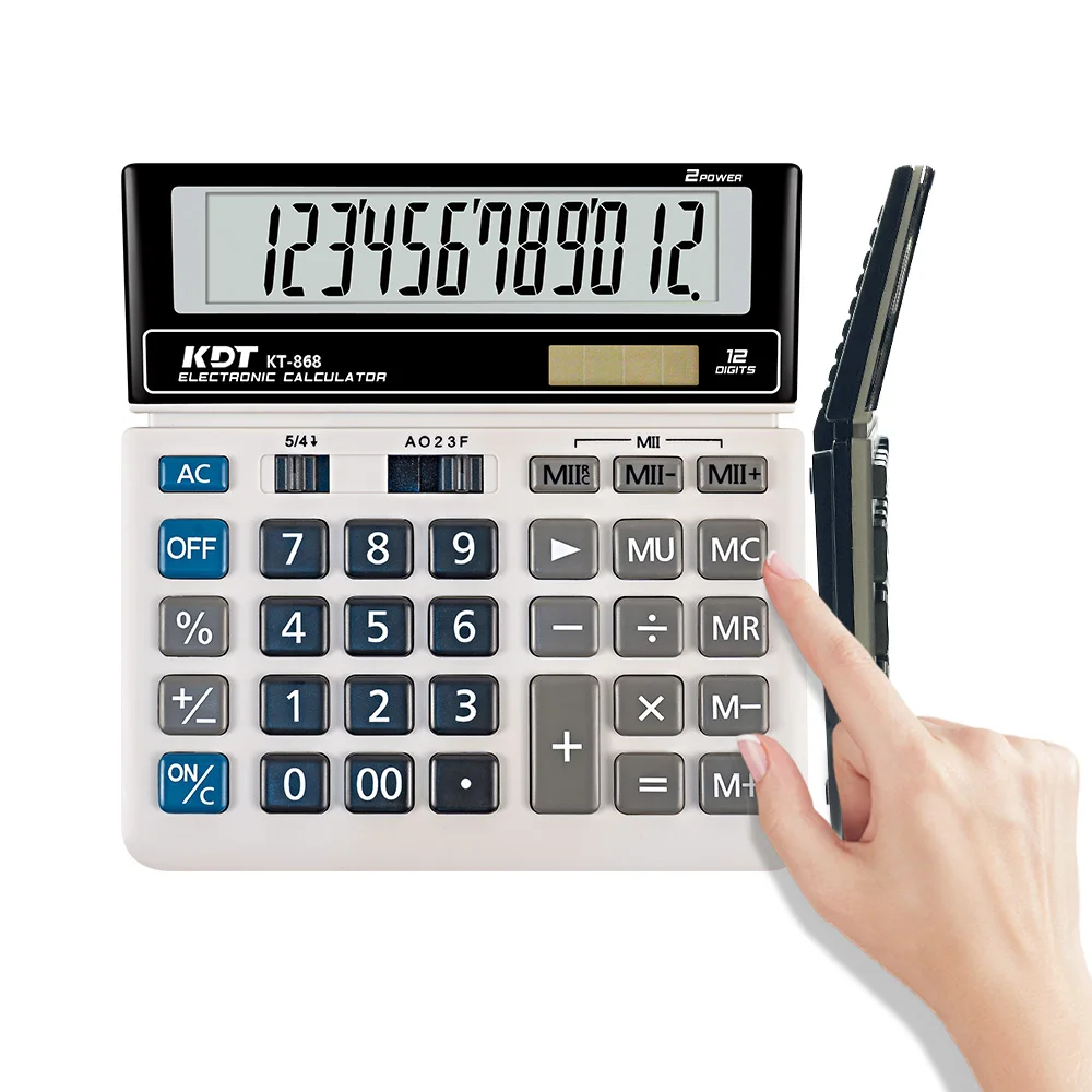 12-значный большой ЖК-дисплей солнечная батарея двойная мощность научный стиль цифровой Настольный калькулятор с большими чувствительными клавишами компьютера