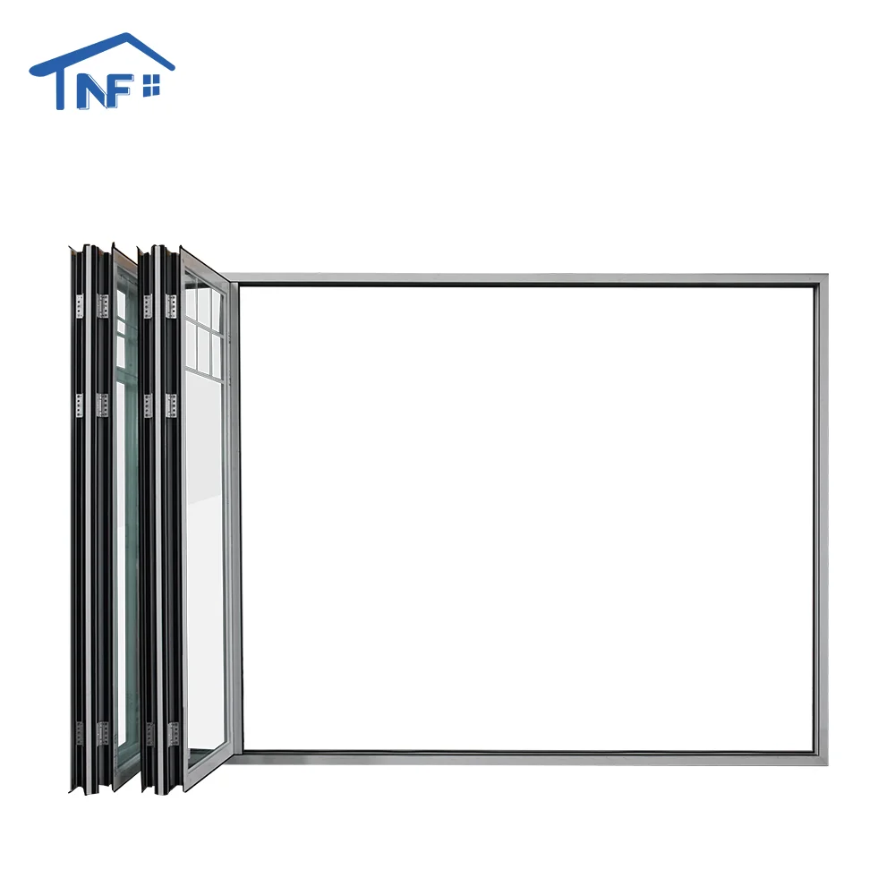 Slim frame frameless aluminium bi fold bi-folding folding glass window