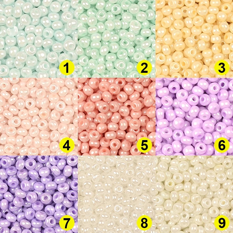 8/0 Uniform 3mm Pearl Colors Glass Seed Beads Round Loose Spacer Beads for DIY Handmade Jewelry Accessories Kralen Wholesale