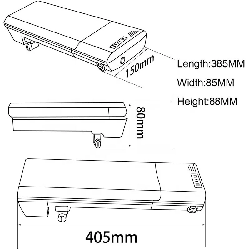 
Rear Rack Rechargeable Replacement Electric Bicycle Akku Lithium Li-ion Ebike Battery 36V 11.6Ah 12.8Ah 13.6Ah 14Ah 