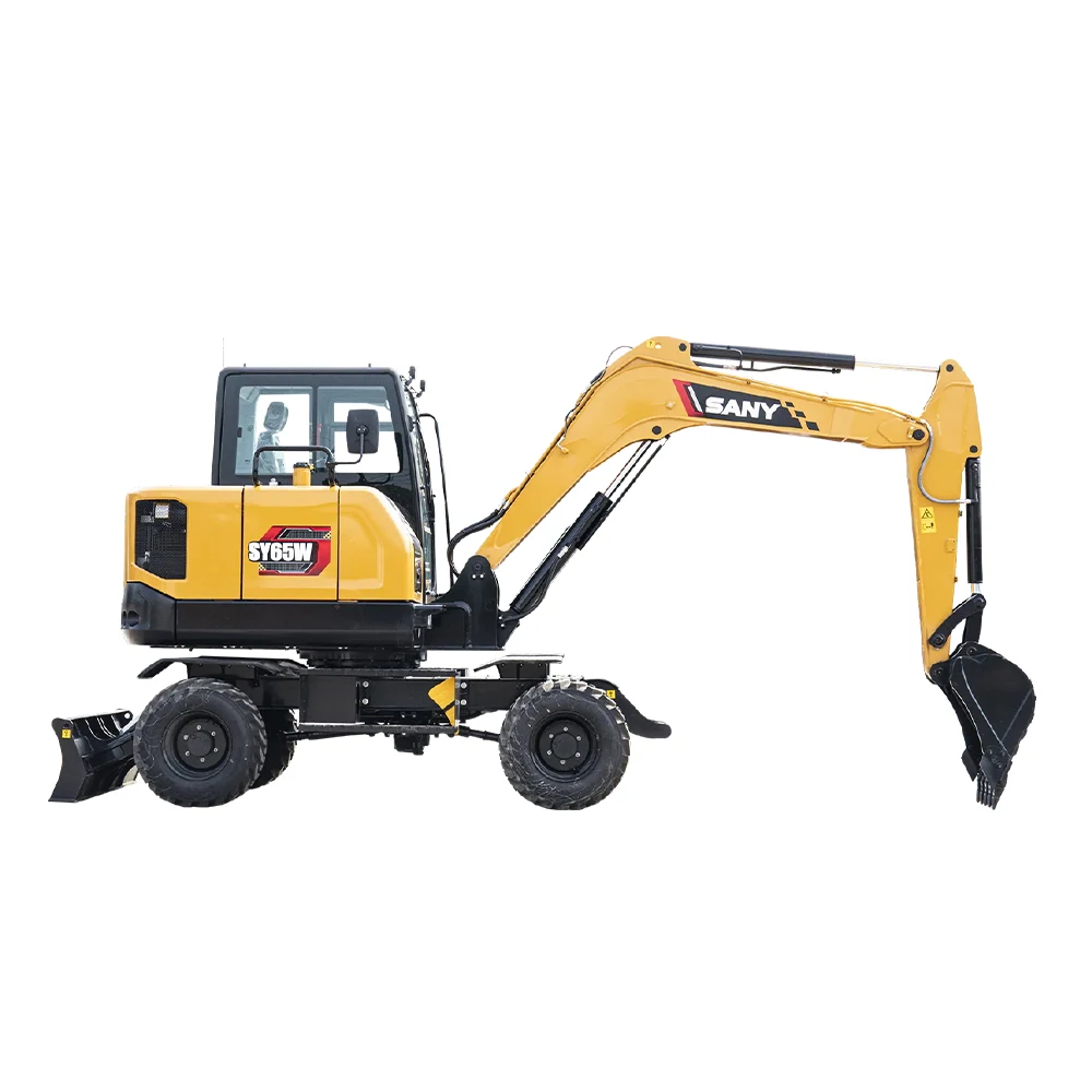 China Wheel Excavator Sany 65W 155W Digger Machine Compactor Rubber Four Wheels 6ton Excavator