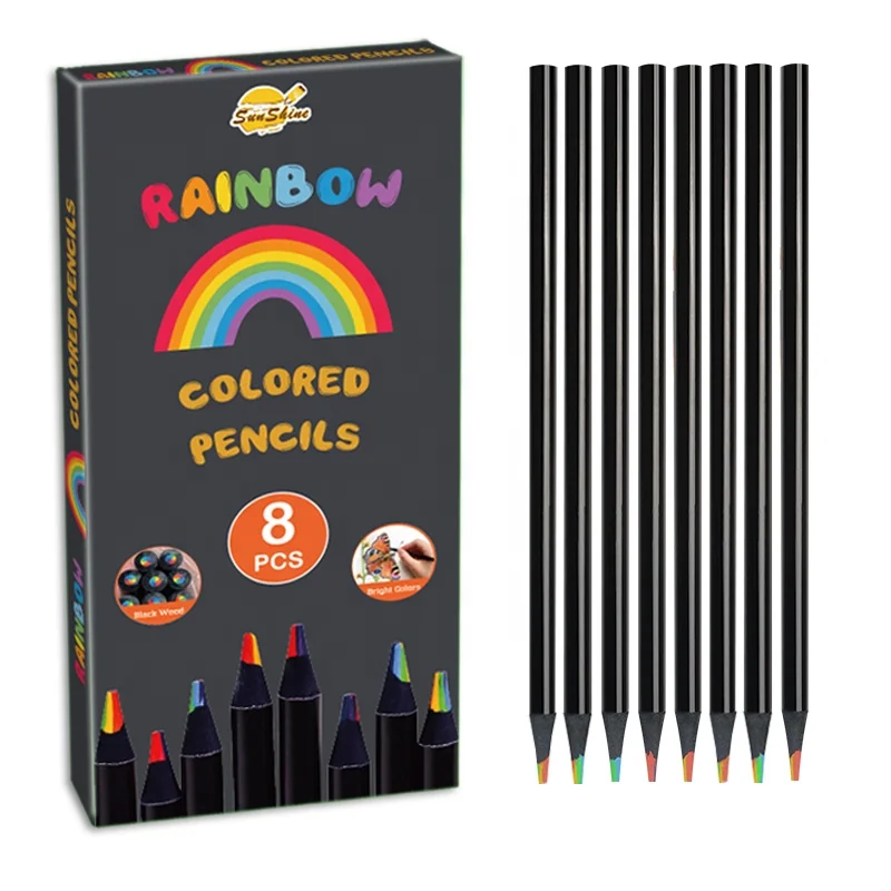 8 Pieces Colorful Pencils Mini Set for Kids Wood Color Pencils Artist Graffiti School