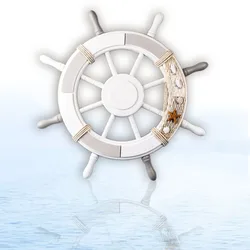 24.5-inch beach series Wall Decoration Wooden 2 color Nautical Ship Steering Wheel