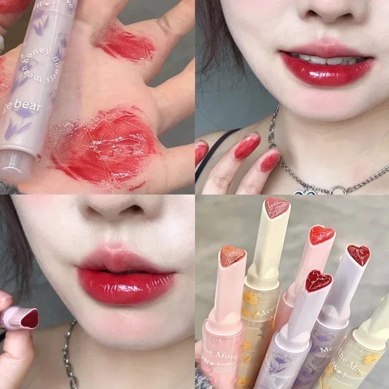 custom make up Glaze Love Heart Shape Solid makeup Lipstick Pen Lips gloss Makeup Cosmetic lip stick wholesale bulk