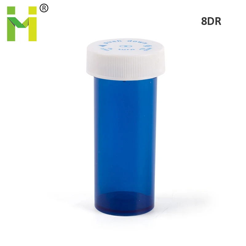 Clear plastic medical pill packaging vials medical container