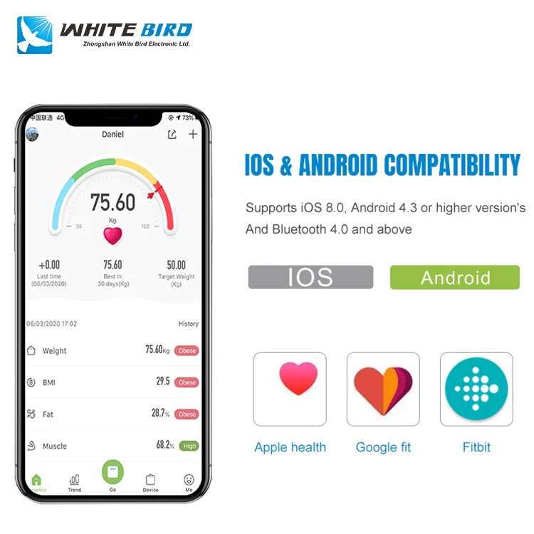Professional Manufacturer Weight Smart Body Fat Scale bluetooth body fat scale smart scale for body weight and fat digital