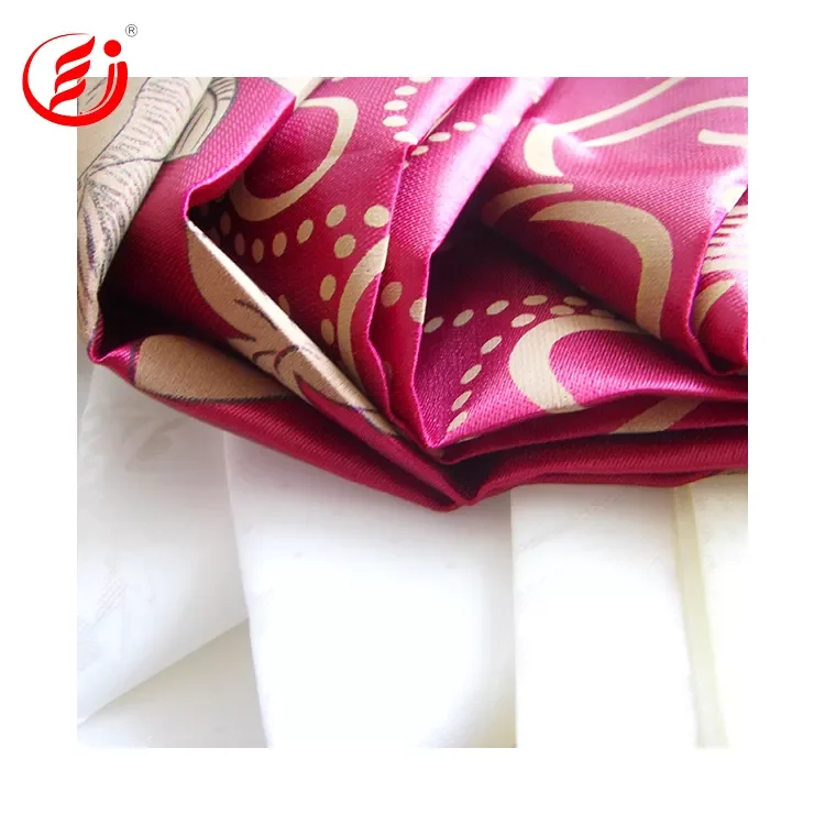 Wholesale High Quality 100% Polyester Satin Material Fabric Printing Mattress Colorful Woven Soft Satin Fabric