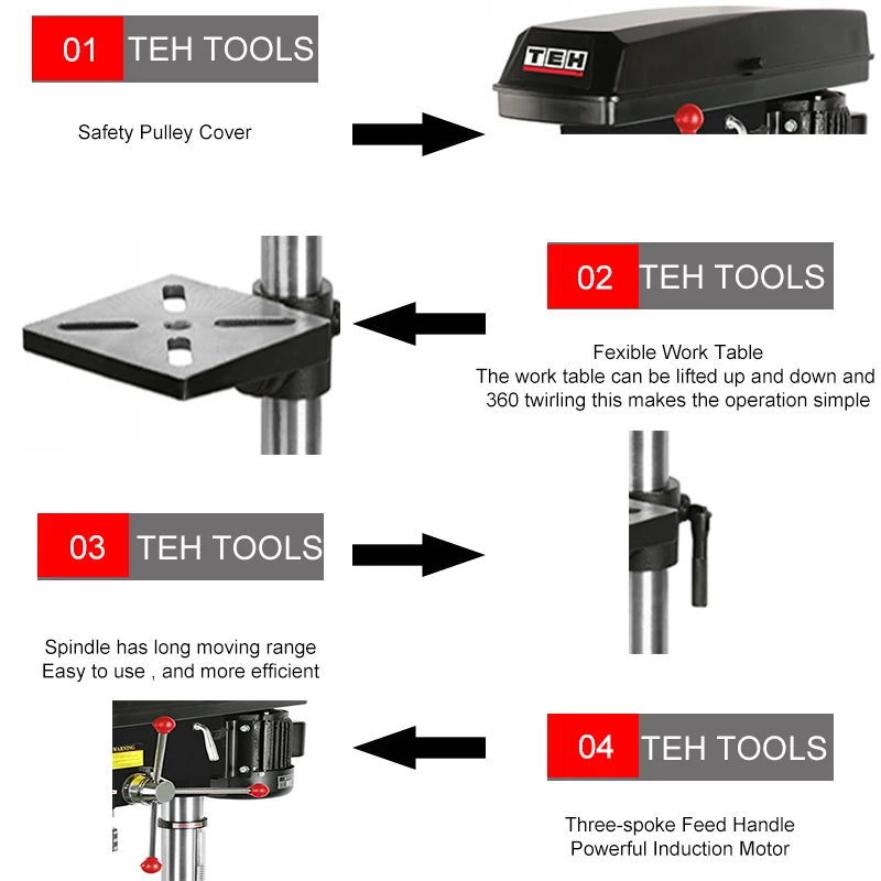 TEH Easy to Use Efficient Hand Tools for Sale Drill Press Small High RPM Electric Drill Stand Bench Drill Press