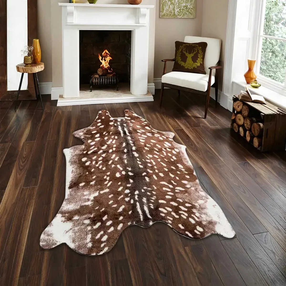 1pc Sika deer carpet  artificial tiger skin anti-slip mat for home decoration animal carpet carpet