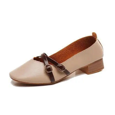 HLS141 high quality ladies lazy shoes beautiful low heel women doudou shoes with buckle