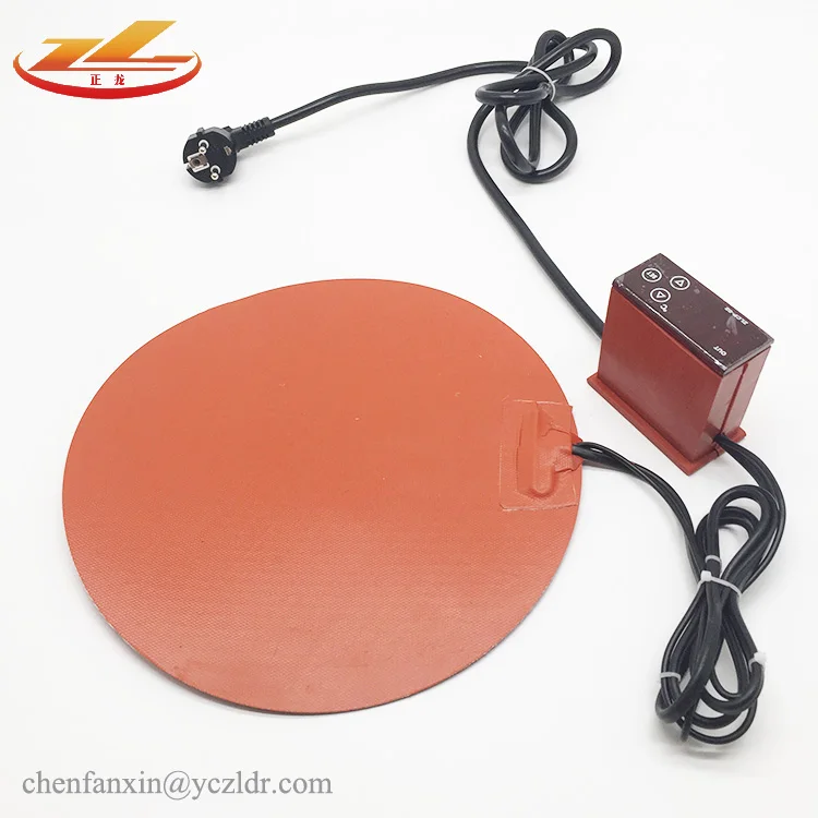 110V flexible round 400mm diameter silicone rubber heating pad heater 800w with 3M tape
